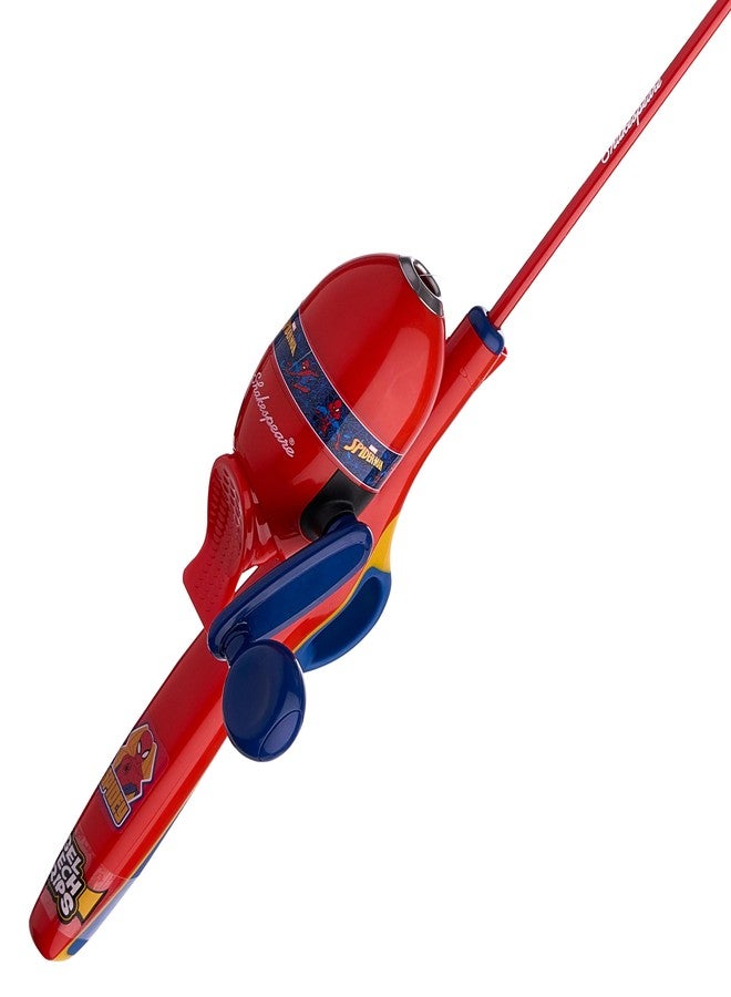 Shakespeare Marvel Spiderman Kit 2'6" Spincast Combo for Kid, Gel-Tech Comfort Grip Handle, Safety Hook Keeper, Includes Practice Casting Plug - Image 1
