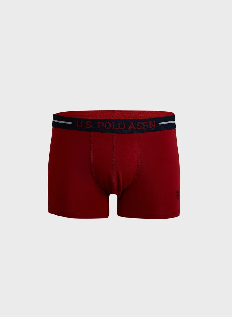 U.S. Polo Assn. 3 Pack Assorted Logo Band Trunks