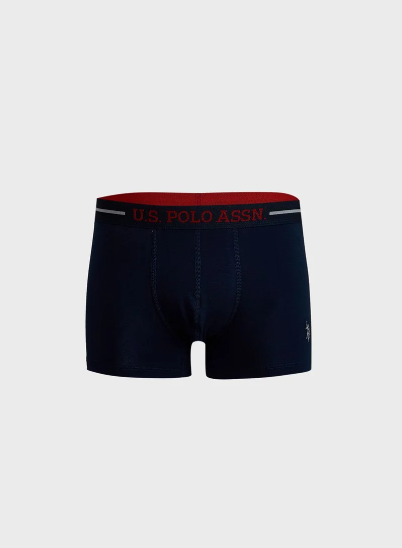 U.S. Polo Assn. 3 Pack Assorted Logo Band Trunks