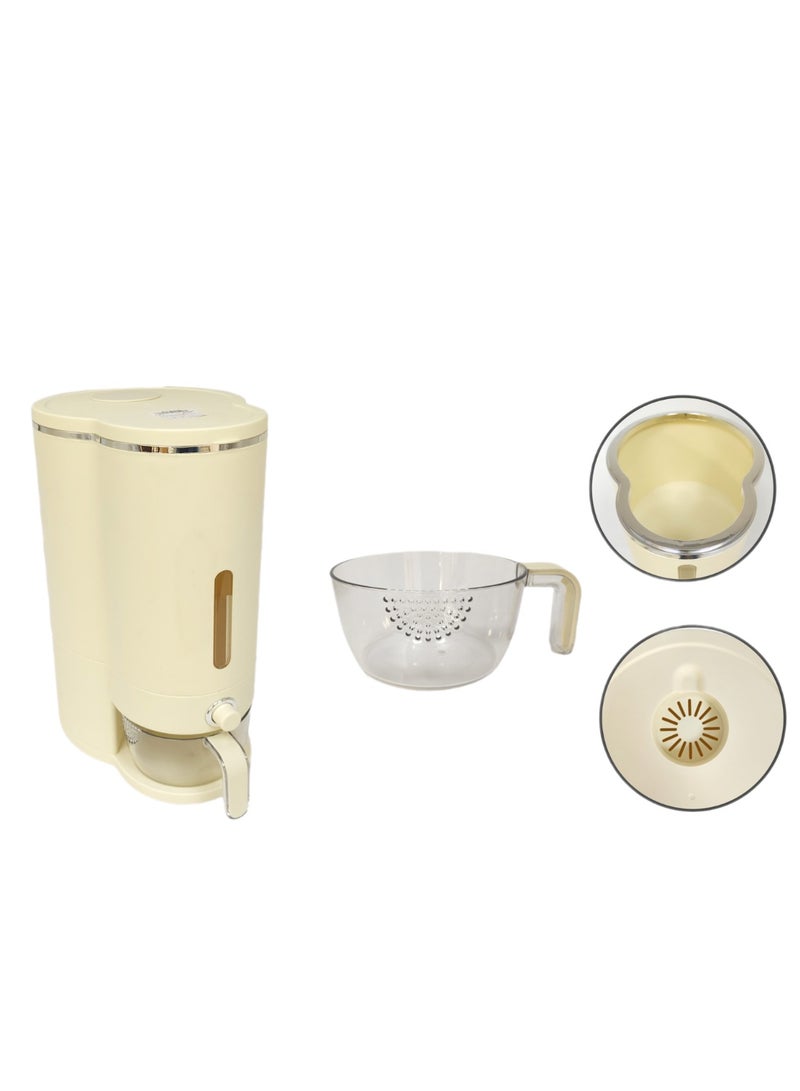 Living Plastic cereal storage container, airtight, with a measuring cup and handle, in a sugar color.  - Image 3