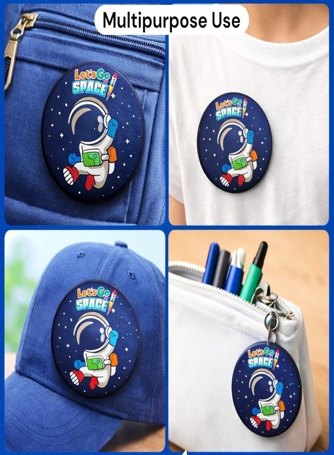 AMYCAUR Space Theme Badge Set for Kids - Astronaut Design Safety Pin Badges (Pack of 6 Pieces) Items of 1 - Image 3