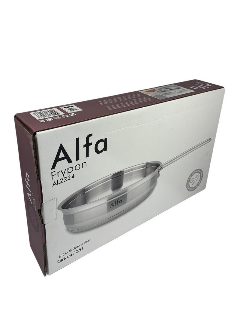 ALFA 24x6 cm 2.5L Frypan - Premium Stainless Steel Non-Stick Pan for Cooking, Frying, and Searing - Image 3
