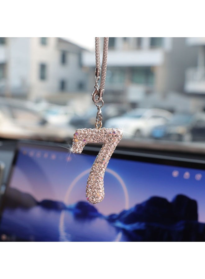 Luxury Rhinestone Car Rearview Mirror Hanging Ornament - Handcrafted Clay & Crystal Bling Accessory for Car Interior Decor - Image 5