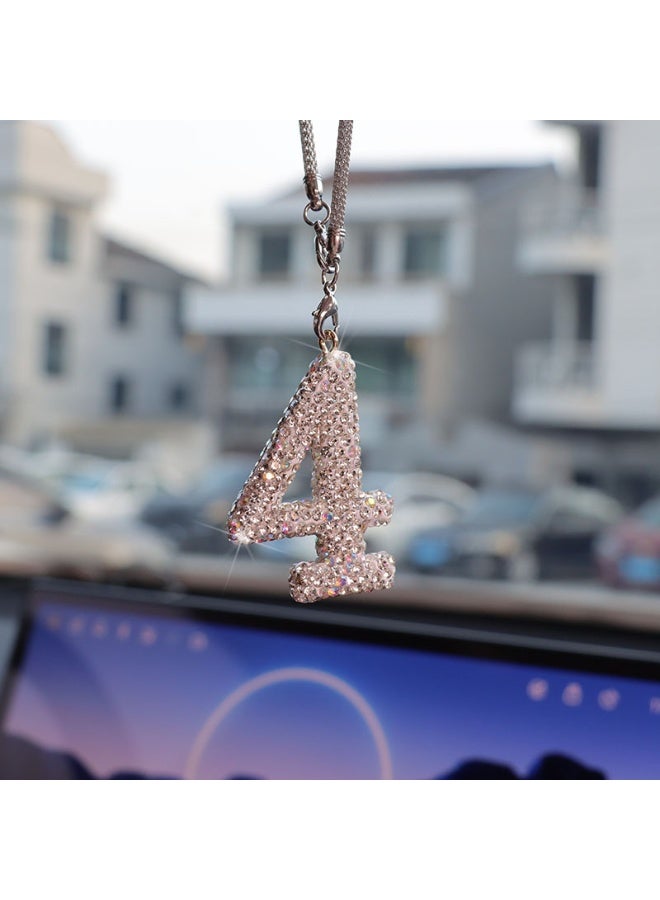 Luxury Rhinestone Car Rearview Mirror Hanging Ornament - Handcrafted Clay & Crystal Bling Accessory for Car Interior Decor - Image 1