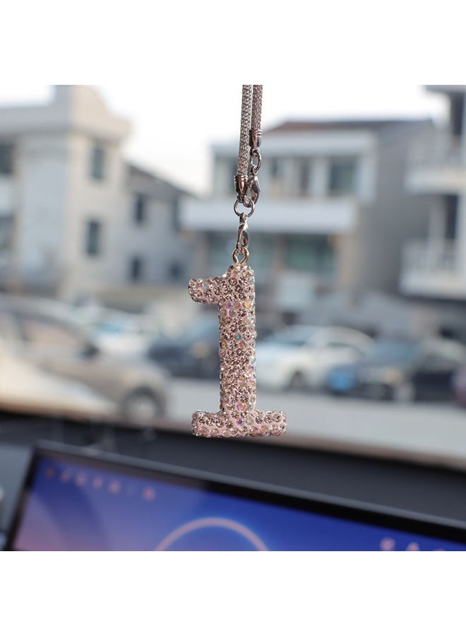 Luxury Rhinestone Car Rearview Mirror Hanging Ornament - Handcrafted Clay & Crystal Bling Accessory for Car Interior Decor - Image 4