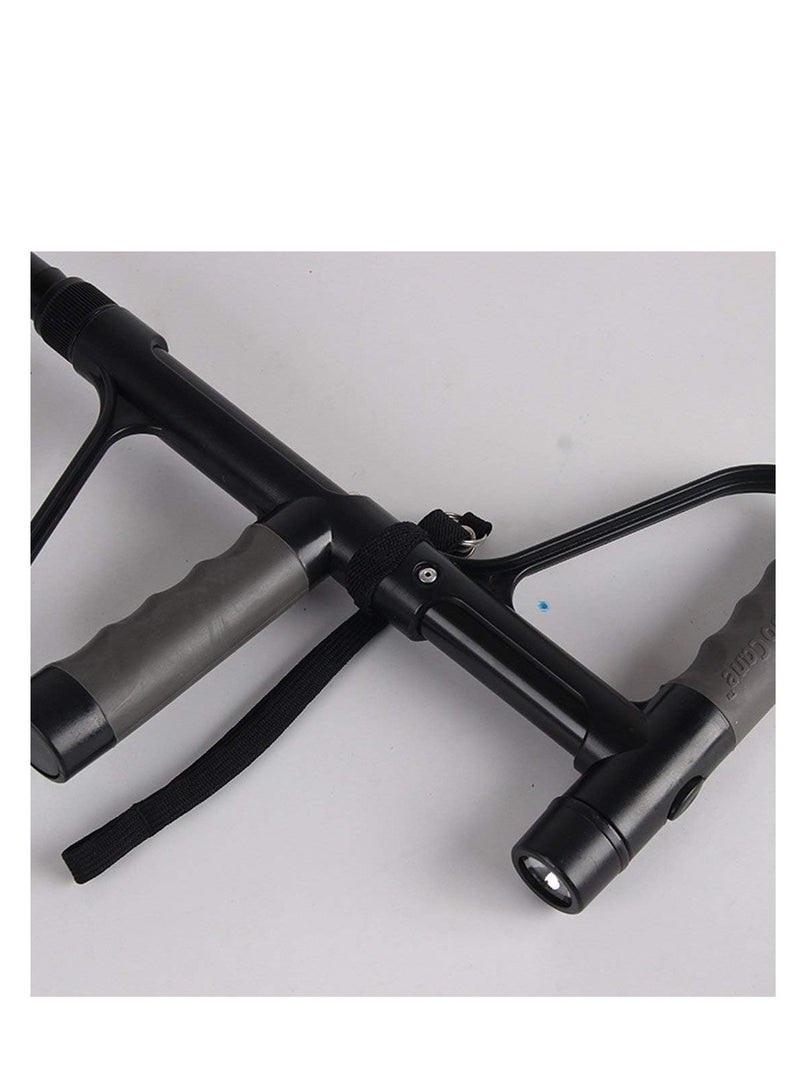 Walking Crutches with Flashlight Function Foldable Adjustable Stick Elderly to Balance and Stand Freely Cane with Stable and Non-Slip Pivot Tip for Adults - Image 5