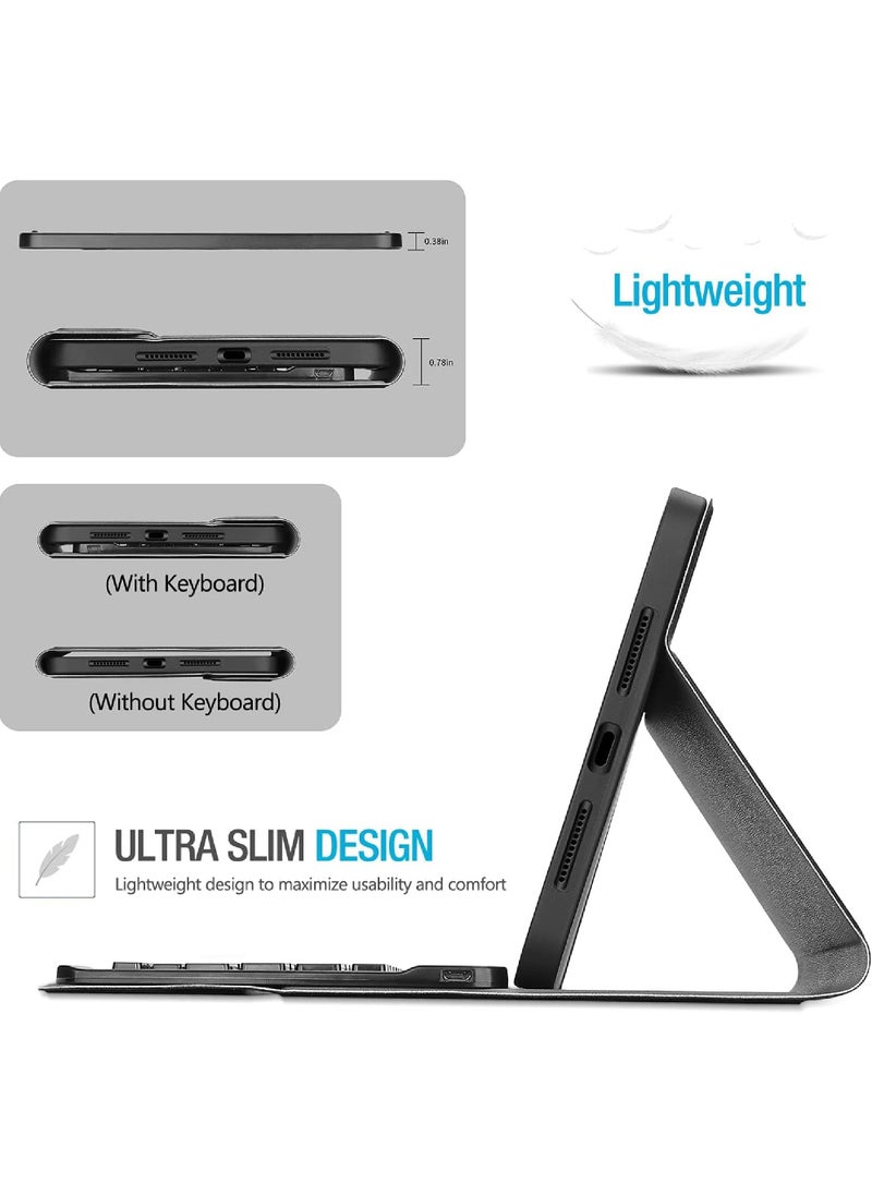 Rock Pow - Keyboard Case For iPad Mini 7 A17 Pro 2024/iPad Mini 6 2021 8.3 Inch iPad Mini 7th/6th Gen Case, for iPad Mini 8.3" 7th Gen A2995/A2996/A2993/6th Gen A2567 A2568 A2569 with Magnetically Detachable Wireless Keyboard and Pencil Holder - Image 1