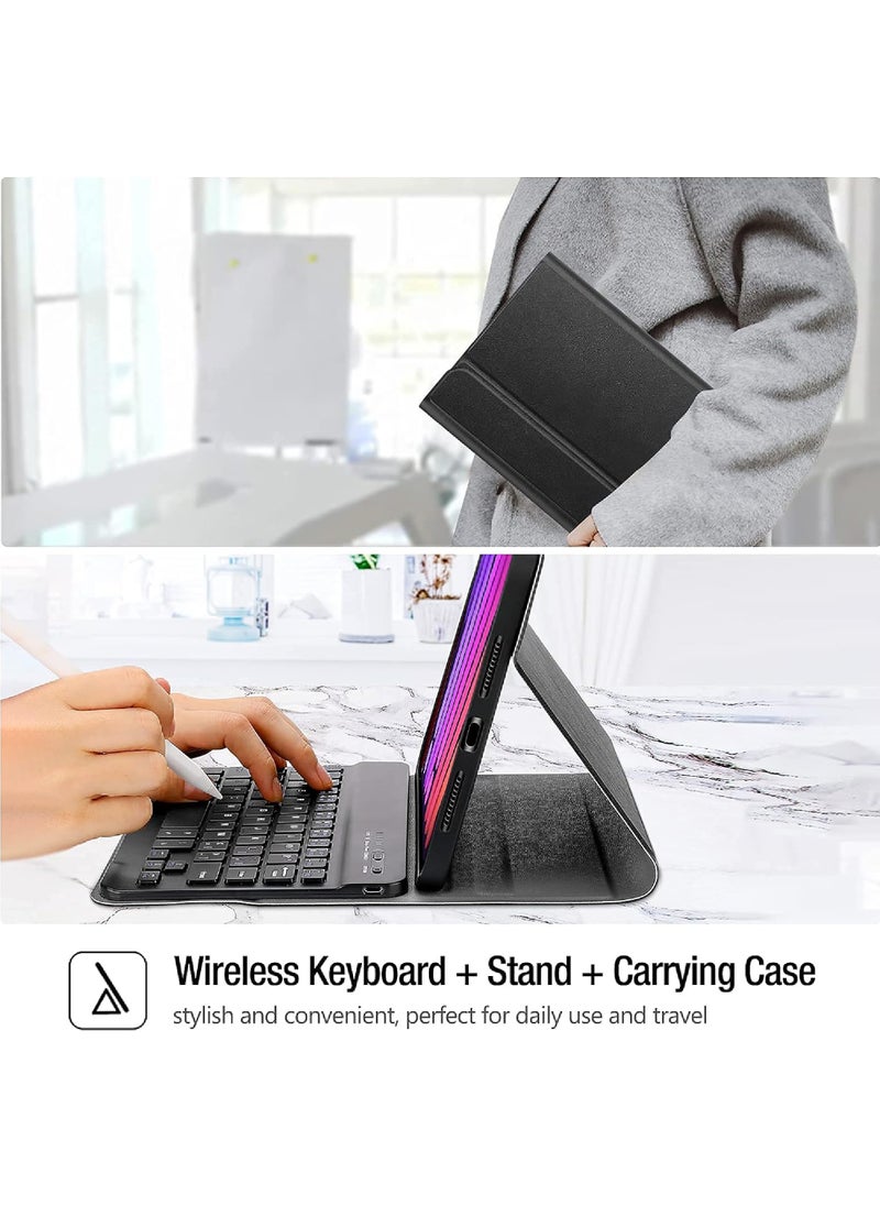 Rock Pow - Keyboard Case For iPad Mini 7 A17 Pro 2024/iPad Mini 6 2021 8.3 Inch iPad Mini 7th/6th Gen Case, for iPad Mini 8.3" 7th Gen A2995/A2996/A2993/6th Gen A2567 A2568 A2569 with Magnetically Detachable Wireless Keyboard and Pencil Holder - Image 1