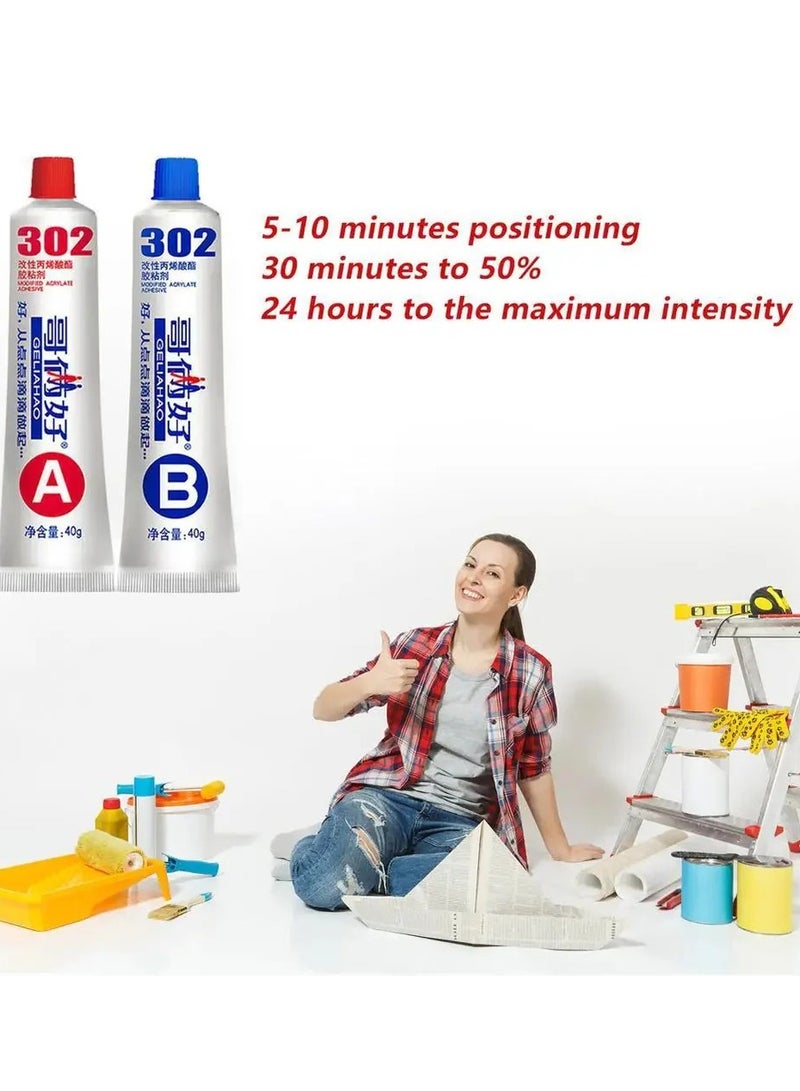 High Strength 302 Two-Part Acrylic AB Glue Adhesive – Industrial-Grade Bonding for Metal, Plastic, Glass, Ceramics  - Image 4