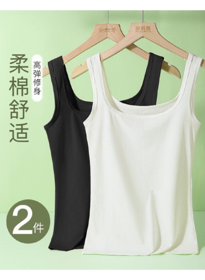 Moonbadi Women'S Soft Cotton Comfortable Undershirt Camisole, Seamless Round Neck, Fashionable And Versatile For Layering Or Outer Wear - Image 1