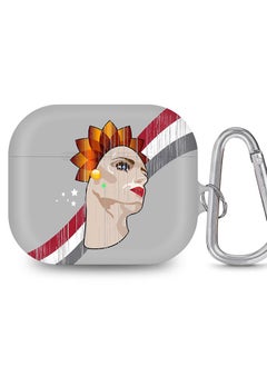 StylePods Case for Airpods 3rd Gen Case With Anti-Lost Keychain - Lady Liberty (Grey)