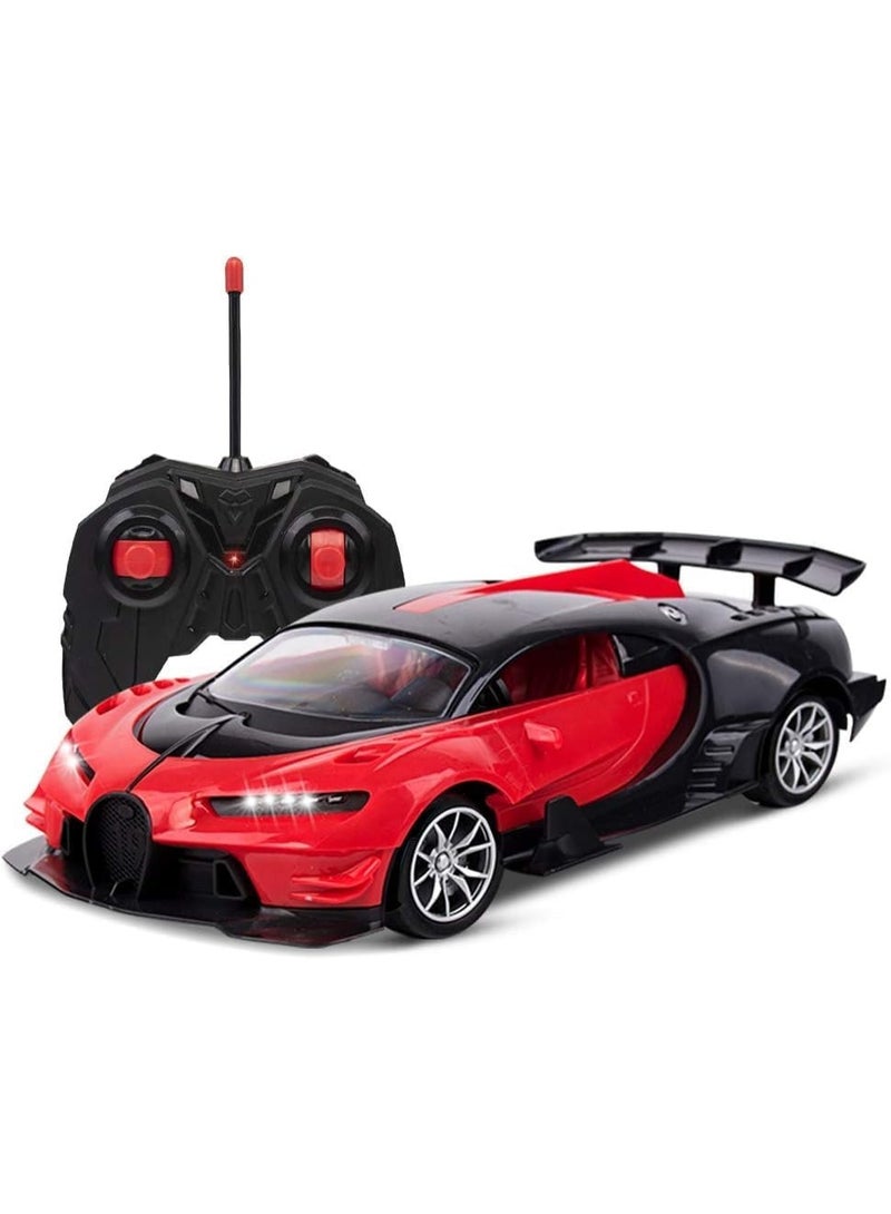HAIZOL سيارة بوجاتي ديفو RC 1:14 | سيارة رياضية مصنوعة من سبائك التحكم عن بعد مع مصابيح LED وأبواب تفتح | لعبة سباق عالية السرعة للأولاد والبنات من 4 إلى 12 عامًا - أحمر - Image 1