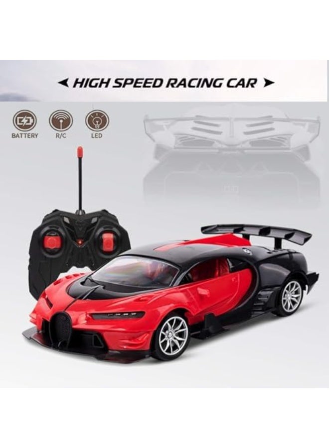 HAIZOL سيارة بوجاتي ديفو RC 1:14 | سيارة رياضية مصنوعة من سبائك التحكم عن بعد مع مصابيح LED وأبواب تفتح | لعبة سباق عالية السرعة للأولاد والبنات من 4 إلى 12 عامًا - أحمر - Image 5