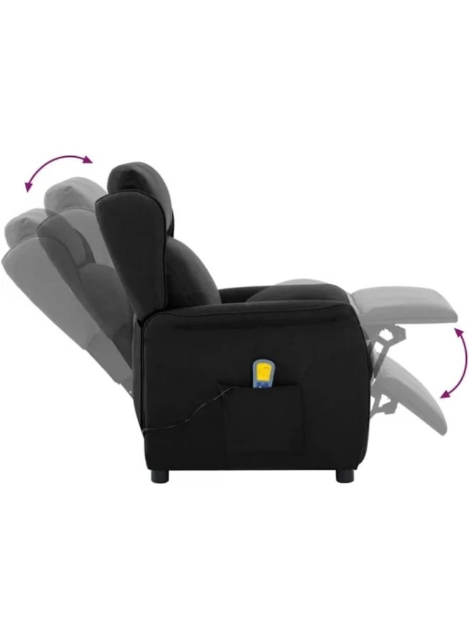 فيداكسل كرسي استرخاء كهربائي للتدليك من فيدا إكس إل - مساند ذراع قابلة للتعديل وإمكانية إمالة كاملة الحركة - قماش أسود فاخر للمنزل والمكتب - Image 4