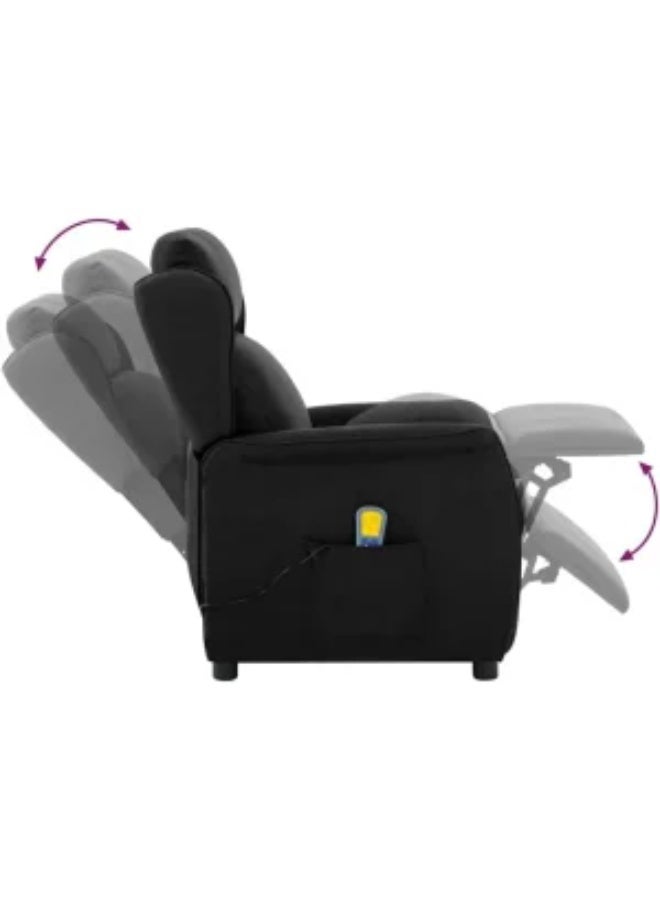 فيداكسل كرسي استرخاء كهربائي للتدليك من فيدا إكس إل - مساند ذراع قابلة للتعديل وإمكانية إمالة كاملة الحركة - قماش أسود فاخر للمنزل والمكتب - Image 5