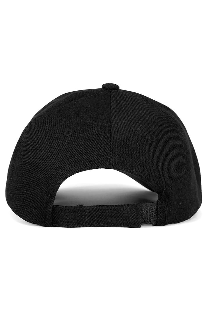 متجر الفرح قبعة بيسبول للرجال والنساء - قبعة جولف قطنية منخفضة الارتفاع قابلة للتعديل، سوداء اللون - Image 3