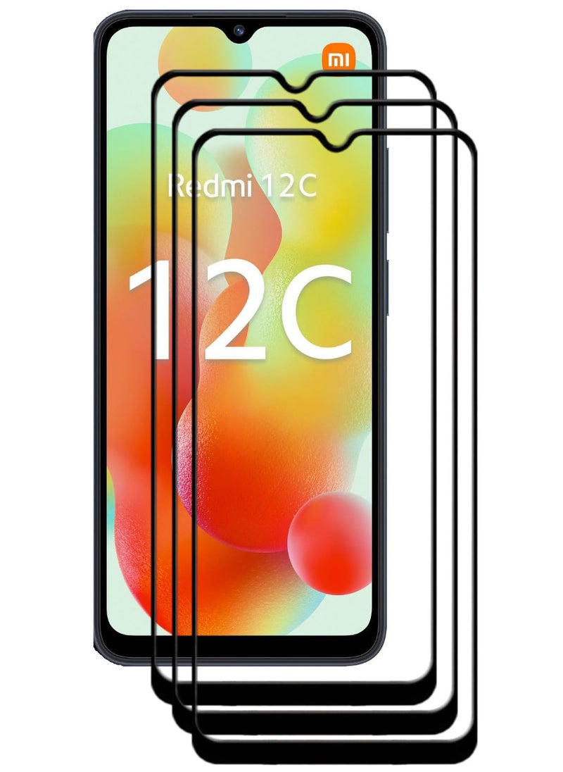 ACLIX 3 Pieces Antistatic ESD Dustproof Premium Quality High Definition Tempered Glass Screen Protector Designed For Xiaomi Redmi 12C - Image 1