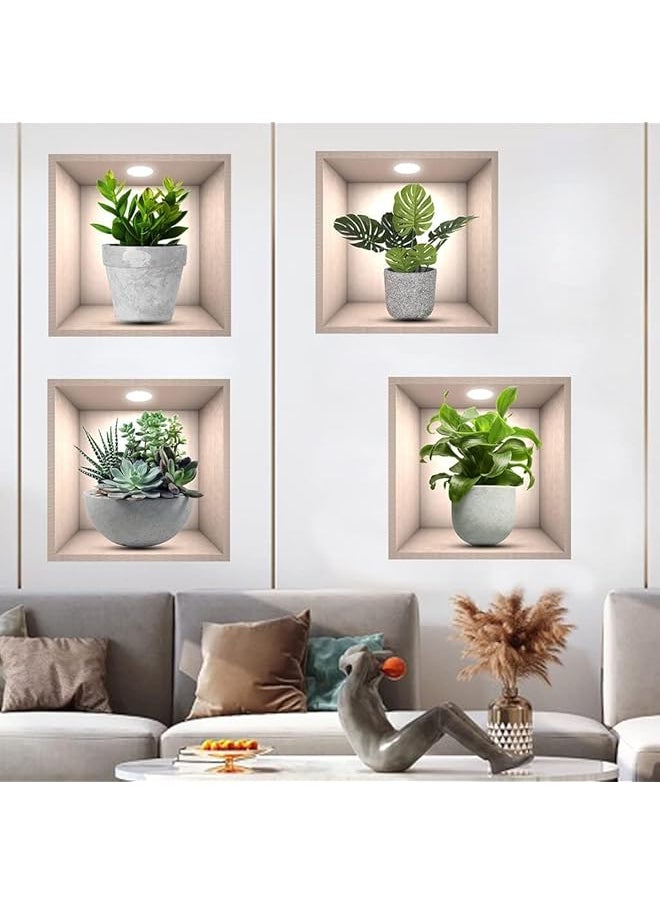 erorex 3D Green Plants Wall Decals 3D Wall Art Decals For Living Room Bedroom Kitchen Decoration Dy0137 Lh  - Image 3