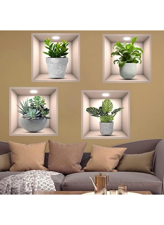 erorex 3D Green Plants Wall Decals 3D Wall Art Decals For Living Room Bedroom Kitchen Decoration Dy0137 Lh  - Image 5