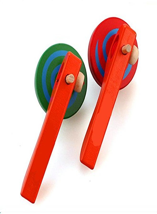 GoodPlay FQStech Wooden Spinning Top Gyroscope peg-top with Handle and Pull String Wire,can Last Long time, Color Random - Image 2