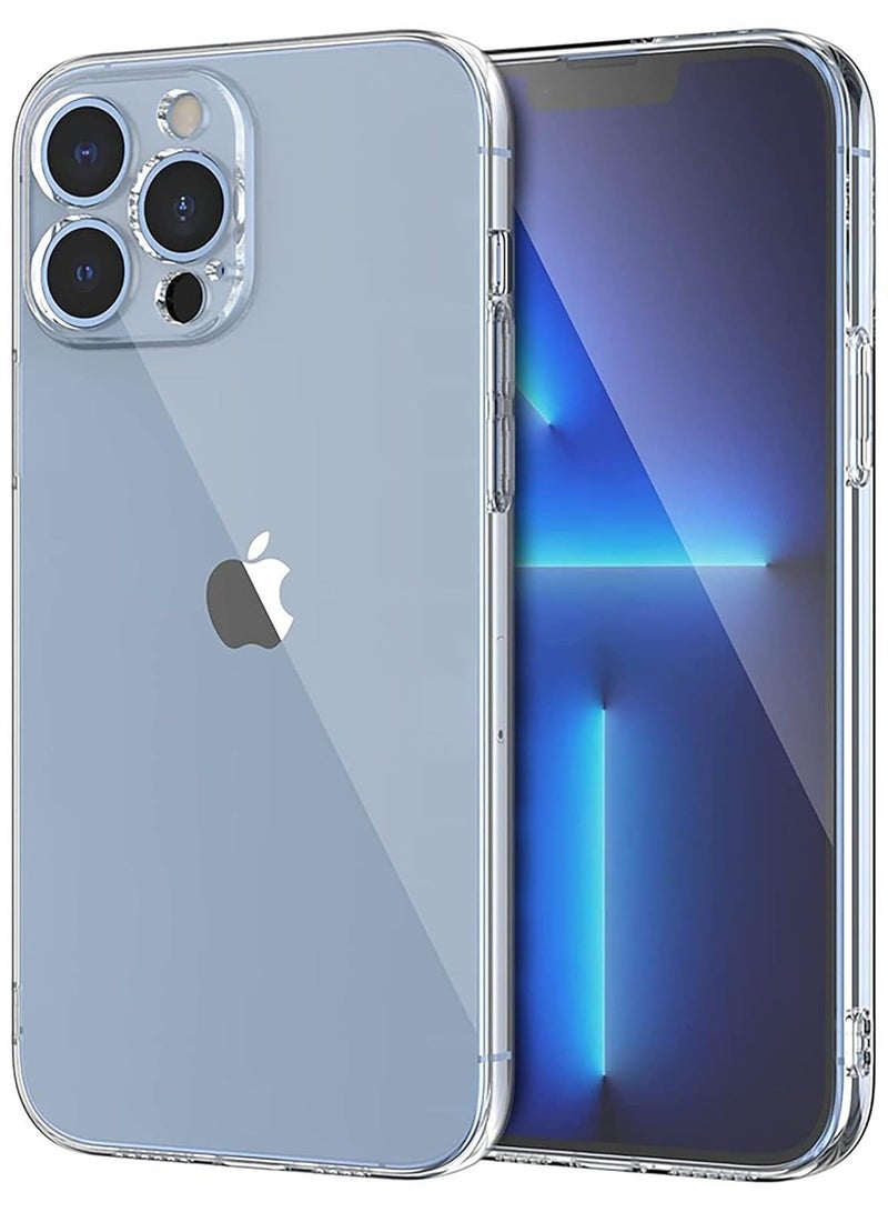 فواتير جراب شفاف مقاوم للصدمات لهاتف iPhone 13 Pro Max، غير مصفر، حماية من السقوط العسكري بطول 10 أقدام، غطاء هاتف صلب شفاف مع وسائد هوائية بأربع زوايا للحماية من السقوط - Image 4