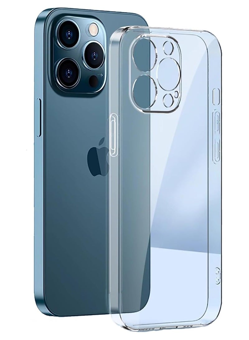 فواتير جراب شفاف مقاوم للصدمات لهاتف iPhone 13 Pro Max، غير مصفر، حماية من السقوط العسكري بطول 10 أقدام، غطاء هاتف صلب شفاف مع وسائد هوائية بأربع زوايا للحماية من السقوط - Image 1
