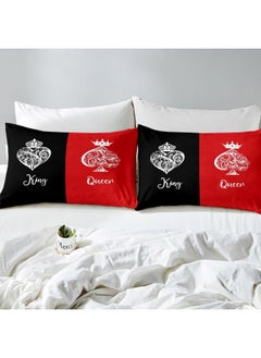 Erosebridal Erosebridal Couple Wedding Sheets Best Gifts for Husband and Wife, Red Black King and Queen Sheet Set  - Image 4