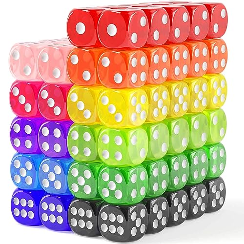 Rerdeim 110 Pieces Dice Set Colored Game Bulk Dices Colorful Dices 6 Sided Dice for Classroom Teaching Board Game Playing Rolling Small Six Sided 11 Color Red Yellow Blue Green and More - Image 1