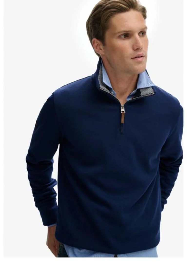 سوبر دراي سترة بولو بسحاب نصفي من قماش البيكيه