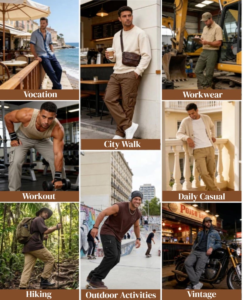 Rela Bota Men Outdoor Cargo Pant Lightweight Tactical Pant Hiking Jogger Classic Fit Multi Pockets - Image 5