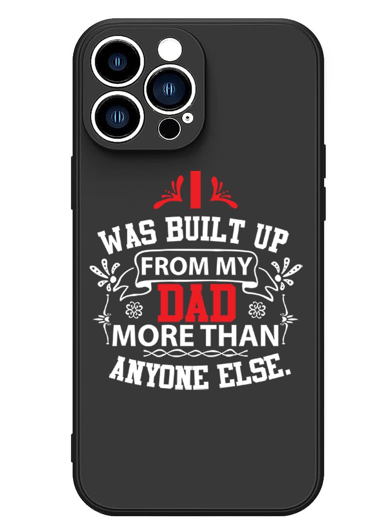 Theodor Protective Slim Fit Case Liquid Silicone Cover with Full Body Protection Anti-Scratch Shockproof Case For iPhone 15 Pro Black - Dad more than anyone else - Image 1