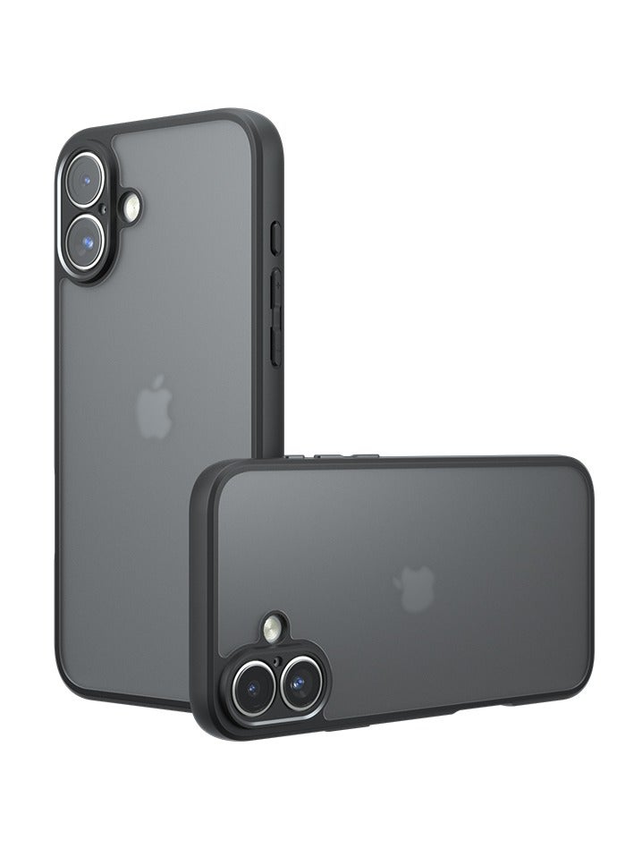 VKL Matte Case for iPhone 17 – Military Anti-fall Protective Case with Matte Transluscent PC Back and Soft TPU Edge, Anti-Fingerprint – Black - Image 1