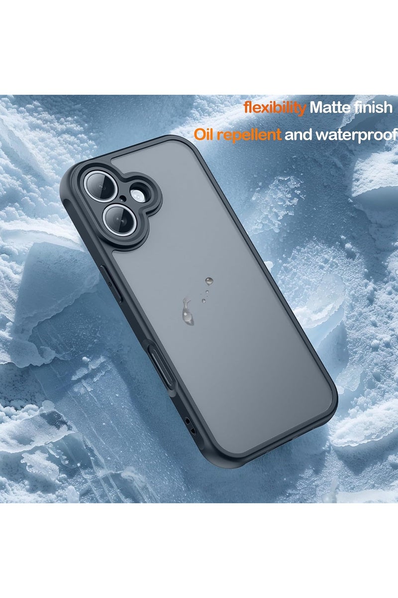 VKL Matte Case for iPhone 17 – Military Anti-fall Protective Case with Matte Transluscent PC Back and Soft TPU Edge, Anti-Fingerprint – Black - Image 2