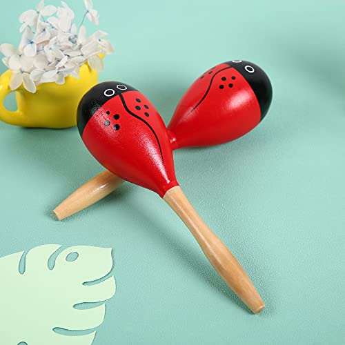 TDOCK Maracas, Wooden Shaker Musical Percussion Instrument for Adult Kids Babies Toddlers, Red - Image 5