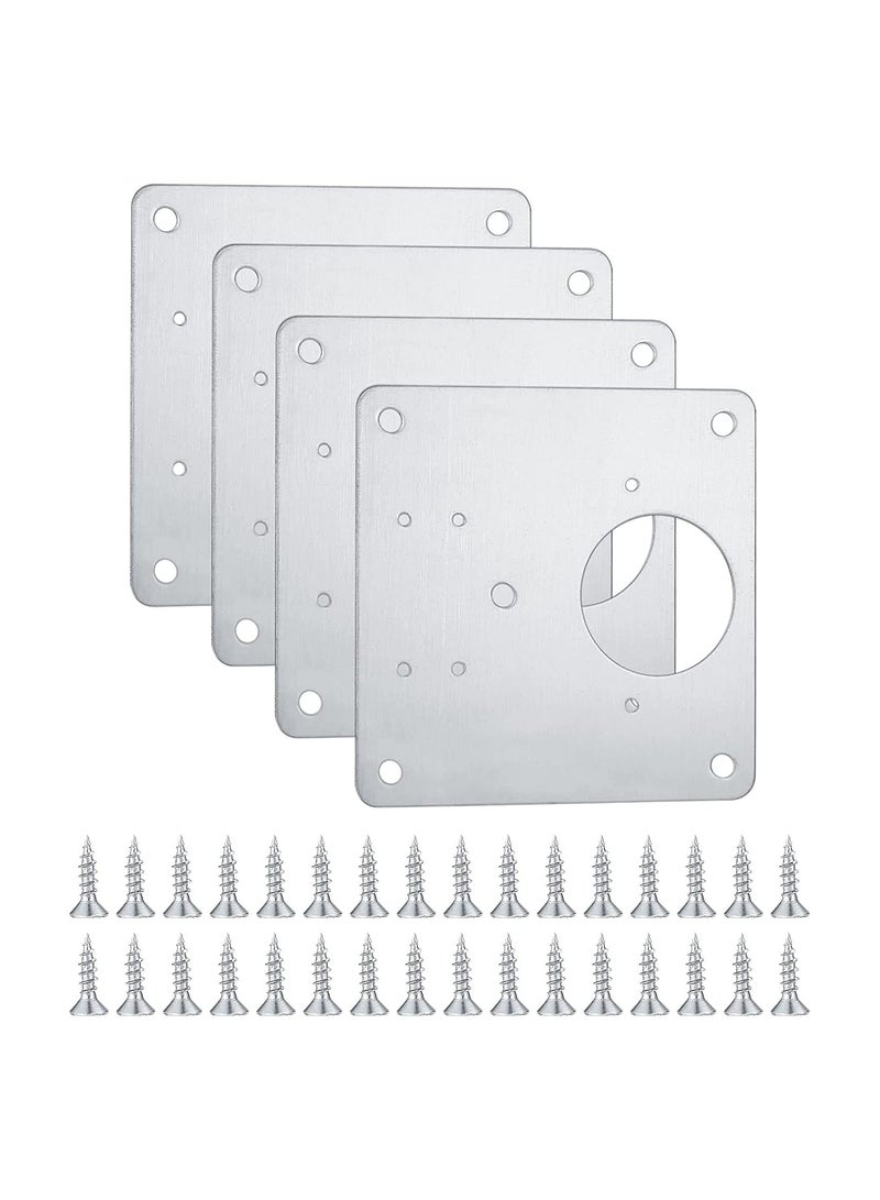 RATSAW 4PCS Cabinet Door Hinge Repair Plate Stainless Steel Hinge Repair Brackets Kit for Furniture and Kitchen Cabinet Door - Image 1