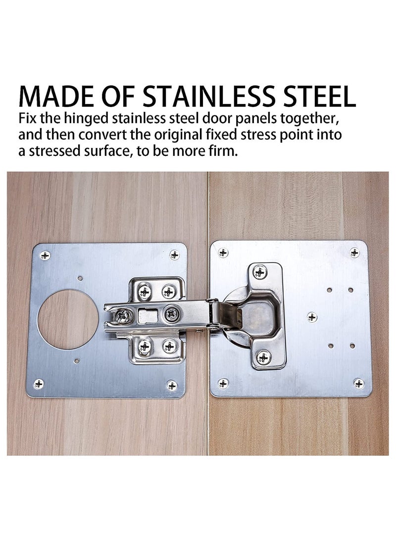 RATSAW 4PCS Cabinet Door Hinge Repair Plate Stainless Steel Hinge Repair Brackets Kit for Furniture and Kitchen Cabinet Door - Image 3