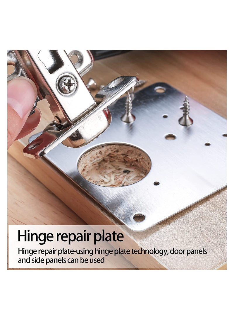 RATSAW 4PCS Cabinet Door Hinge Repair Plate Stainless Steel Hinge Repair Brackets Kit for Furniture and Kitchen Cabinet Door - Image 5