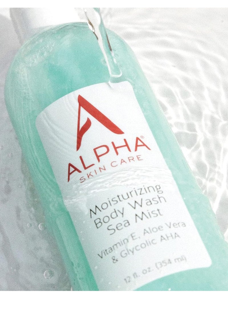 Alpha Alpha Skin Care Moisturizing Body Wash, Anti-Aging Formula, Glycolic AHA, Vitamin E & Aloe Vera, Conditions & Soothes, All Skin Types, 12 Fl Oz  - Image 2