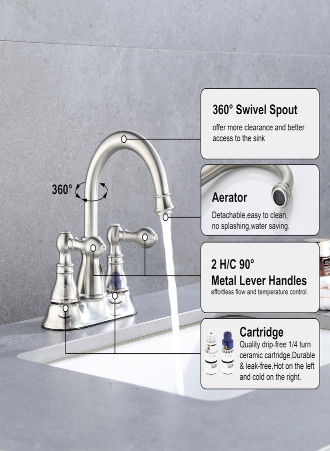 Derengge Two Handles Bathroom Faucet 045-BN - Image 4