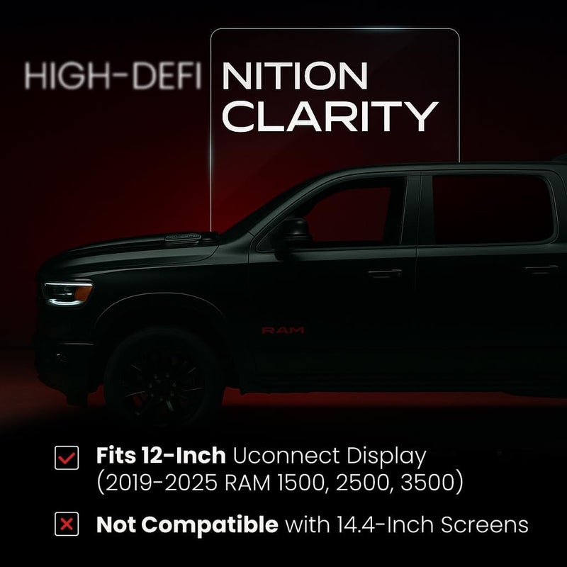 Kykr 12 Inches Tempered Glass Screen Protector for 2019-2026 Dodge Ram 1500, 2500, 3500, 9H Hardened, Anti-Glare, and Anti-Scratch Glass, Easy to Apply, Water-Resistant Car Accessories, Matte(Incompatible with 14 inch model) - Image 4