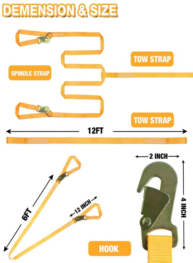 sumpluct Snow Tow Straps with Hooks 4400lb 1in for ATV SUV - Image 2