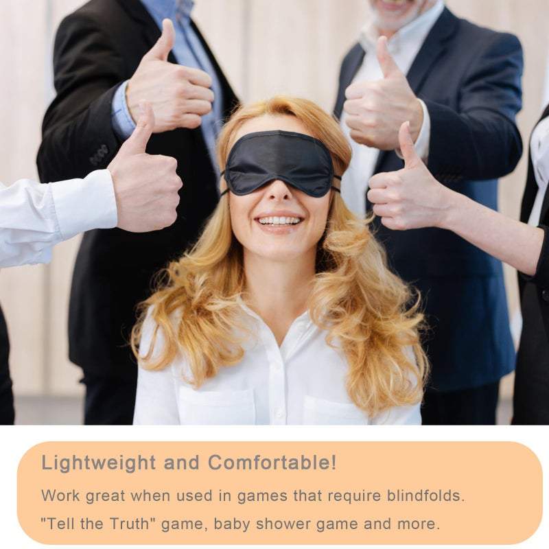 Vandorla 6 Pack Blindfold Eye Mask Cover Sleep Mask for Party Games Travel Sleep Team Build Party Supply with Adjustable Strap for Women Men Kids, Black - Image 5