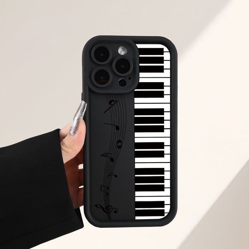 Phone Case With Creative Piano Keyboard Element Design Full Body Shockproof Drop Resistant TPU Soft Cover Compatible With IPhone 13 Pro Max Mixed Color 1 Birthday Holiday Gift - Image 4