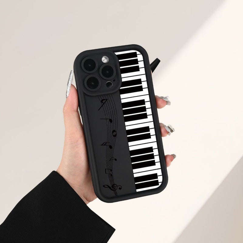 Phone Case With Creative Piano Keyboard Element Design Full Body Shockproof Drop Resistant TPU Soft Cover Compatible With IPhone 13 Pro Max Mixed Color 1 Birthday Holiday Gift - Image 3