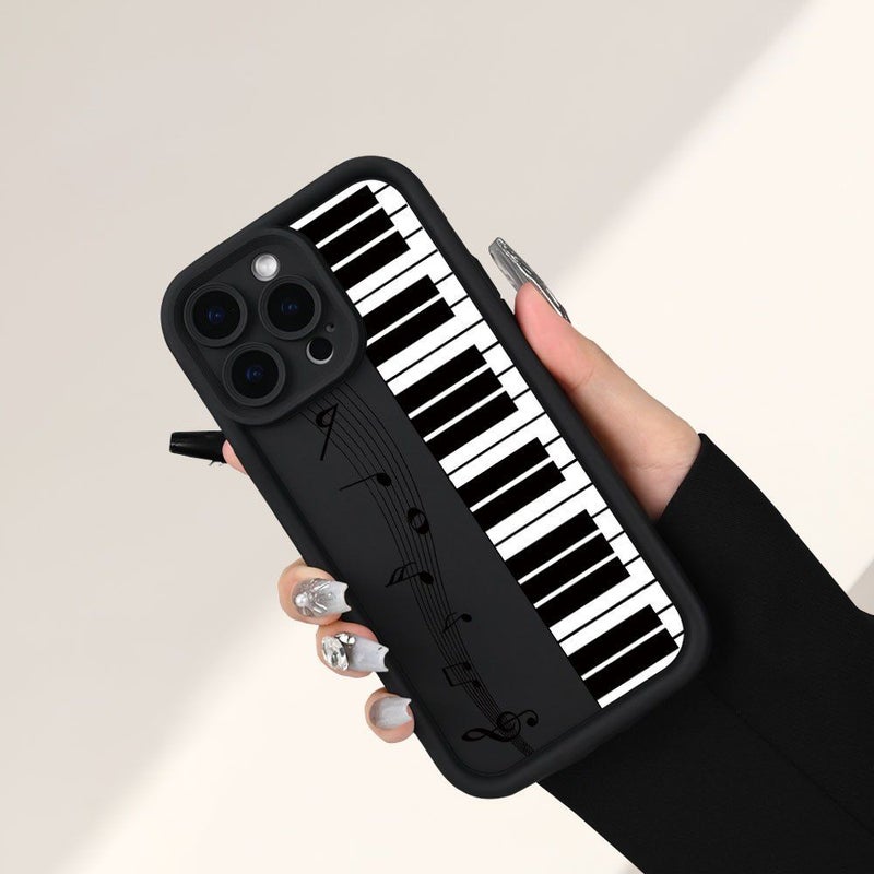 Phone Case With Creative Piano Keyboard Element Design Full Body Shockproof Drop Resistant TPU Soft Cover Compatible With IPhone 13 Pro Max Mixed Color 1 Birthday Holiday Gift - Image 2