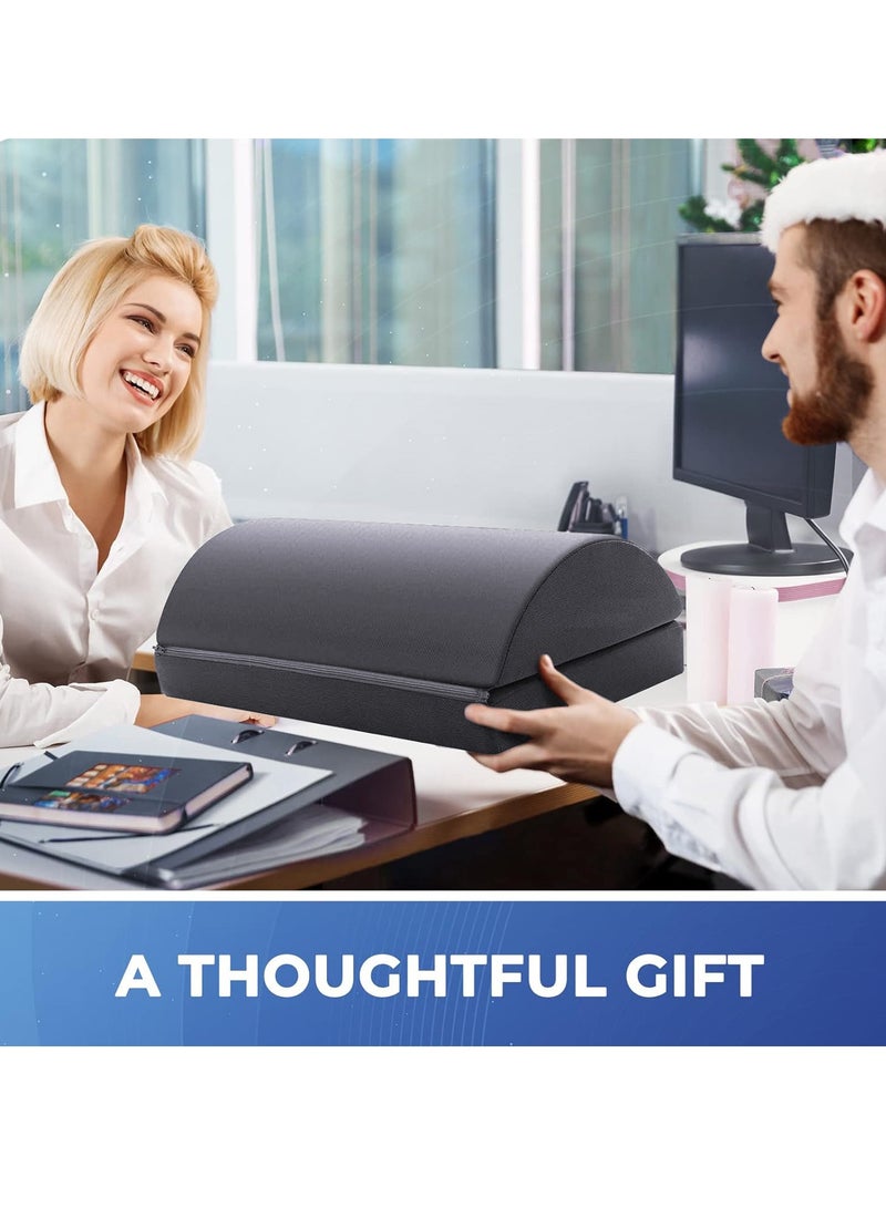 XiuWoo 2-Tier Adjustable Under Desk Foot Rest, Adjustable Memory Foam Footrest, Foot Stool, Foot Massage Pad with Washable Cover, 2 Height Options for Office Gaming Work Use - Image 4