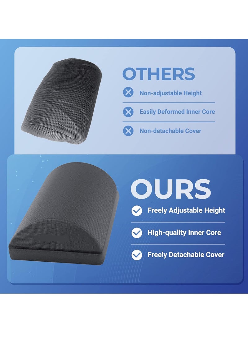 XiuWoo 2-Tier Adjustable Under Desk Foot Rest, Adjustable Memory Foam Footrest, Foot Stool, Foot Massage Pad with Washable Cover, 2 Height Options for Office Gaming Work Use - Image 5