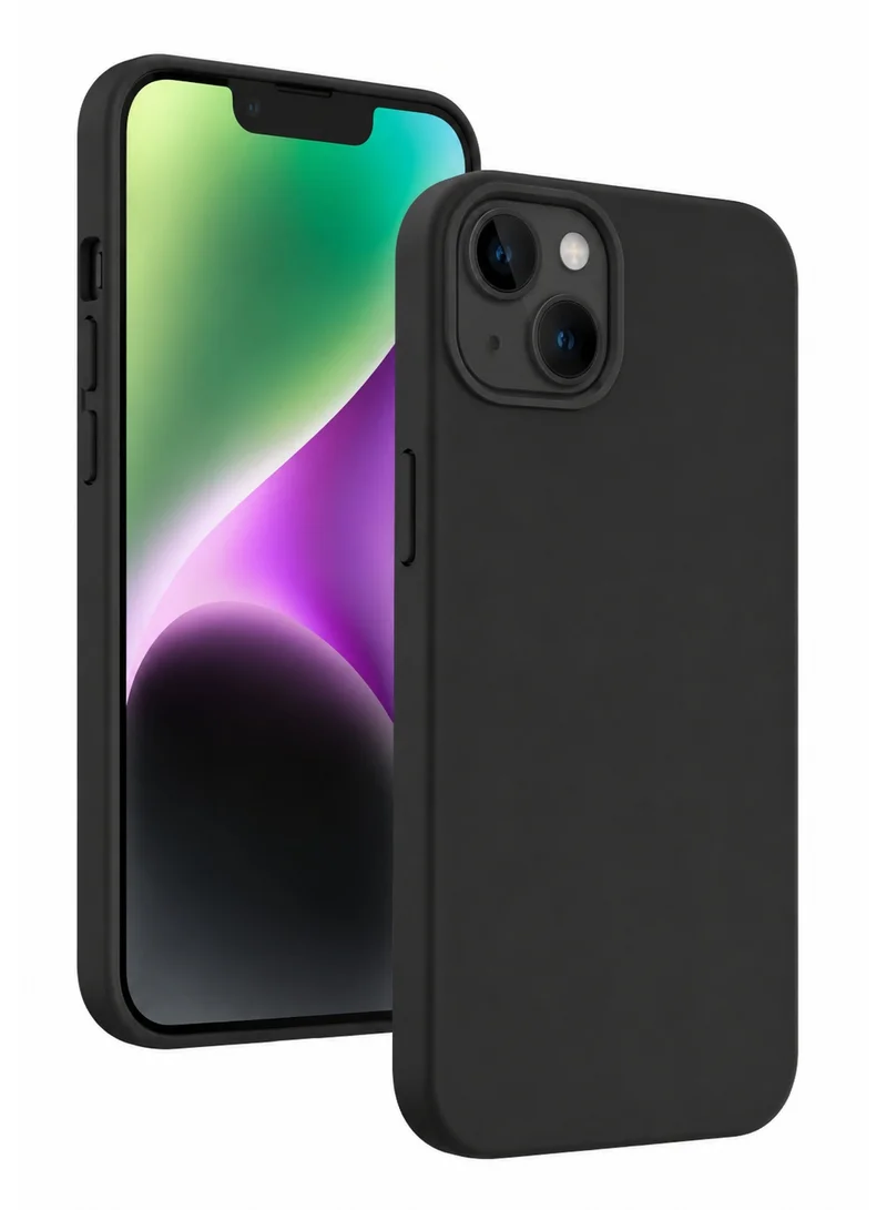 MG Maxguard Liquid Silicone Case for iPhone 14 6.1", Shockproof Slim Protective Cover with Soft Microfiber Lining, Anti-Scratch Full Body Phone Case - Black