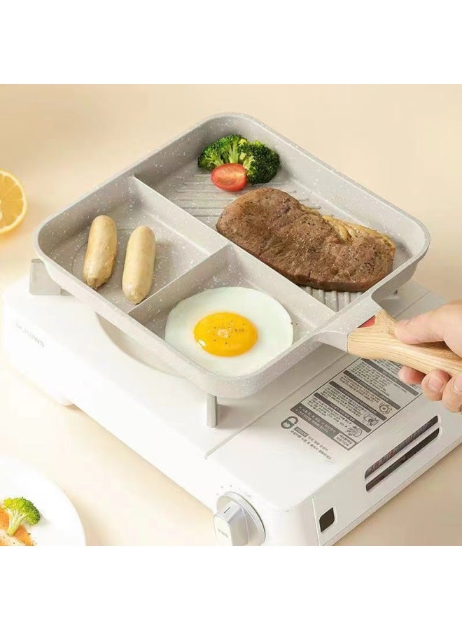 Maifanite Special Steak Frying Pan Egg Frying Pan Breakfast Pan Multi-grid Multi-functional Three-in-one Household Non-stick Pan-Specifications:Three-in-one Egg Pot - Image 1