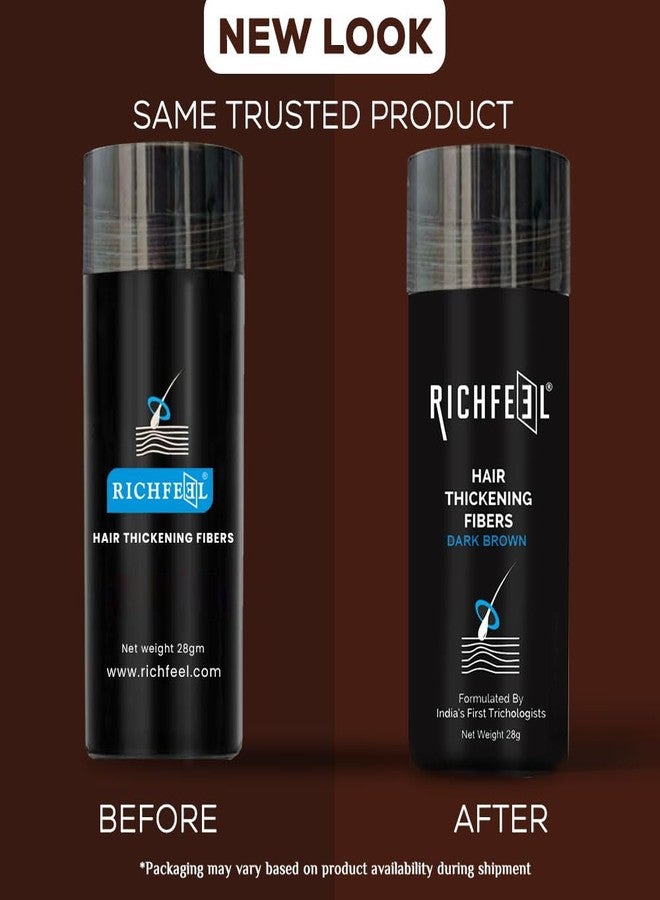 Richfeel Hair Thickening Fibers (Brown 28gm) | Hair Fiber For Thin & Fine Hair | Hair Thick Fiber For Men & Women (Pack of 1) - Image 2